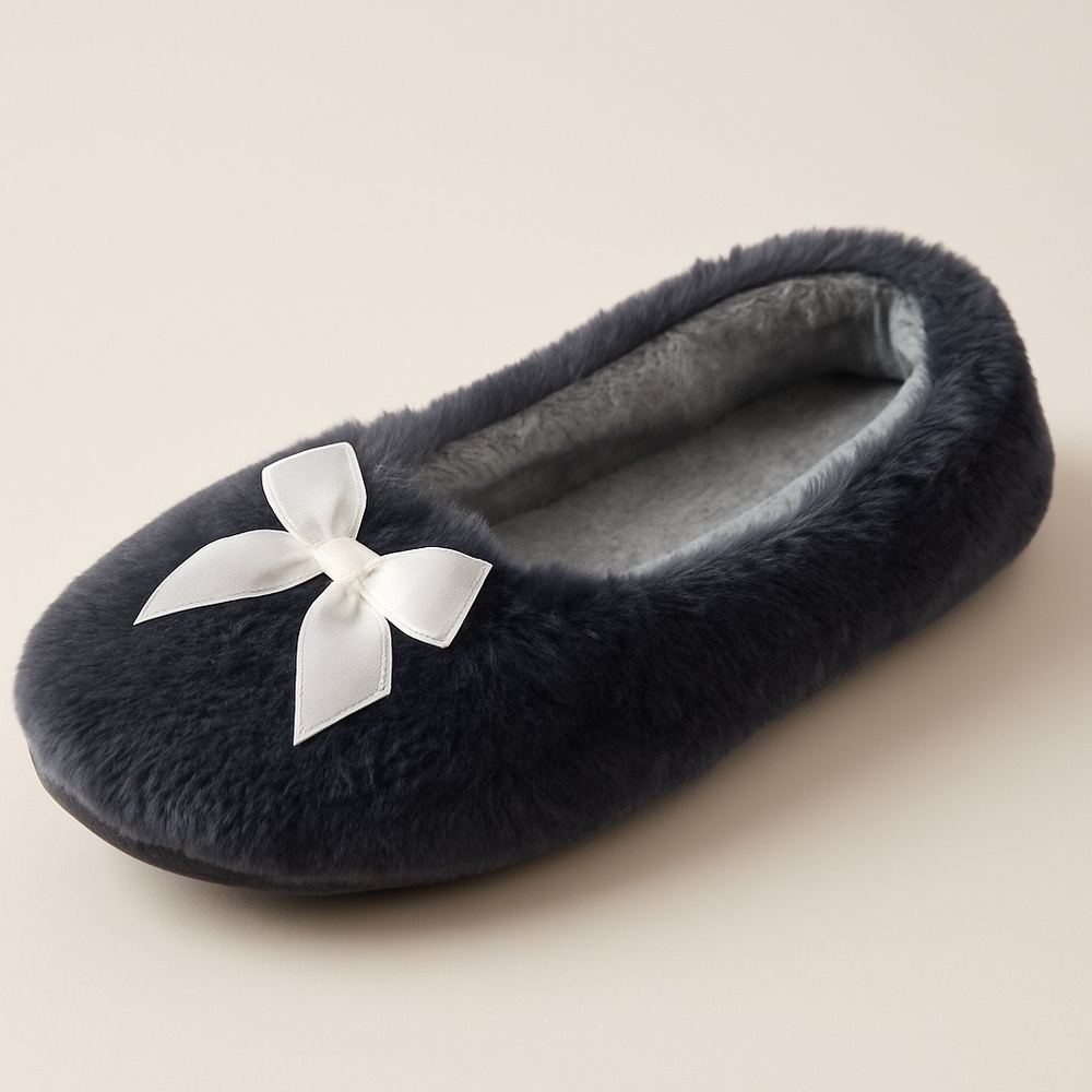 (New) INC International Concepts 
NEW Gray and Black Cozy Slippers
